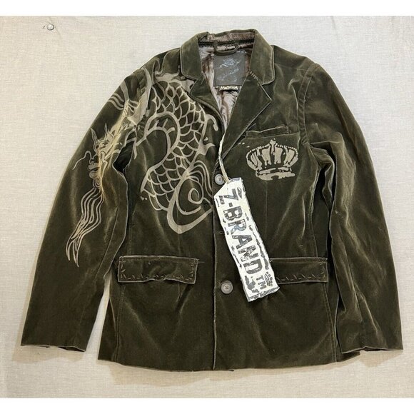 Z BRAND Jacket Blazer Men's Medium Brown Button Velour Sports Coat Rare. - Picture 1 of 12